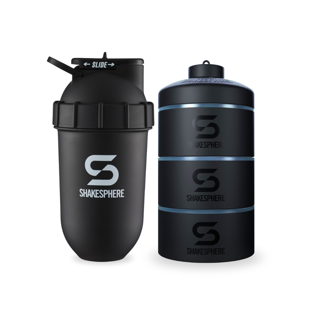 Tumbler ShakeSphere Original Matte Black / White Logo - Embudo Cyan