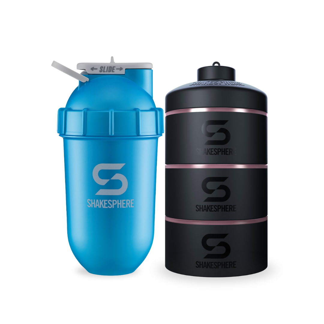 Tumbler ShakeSphere Original  Metalic Cyan - Embudo Rosa