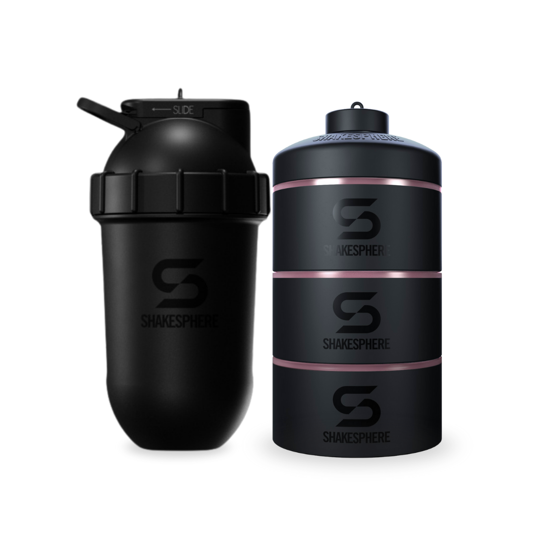 Tumbler ShakeSphere Original Glossy Black / White Logo - Embudo Rosa