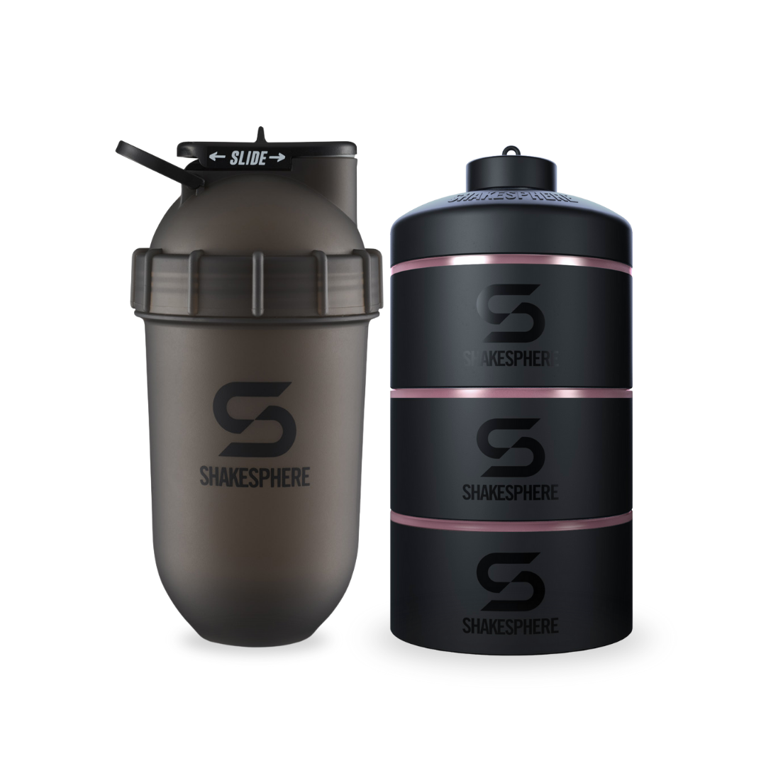 Tumbler ShakeSphere Original Frosted Black/Black Logo - Embudo Rosa