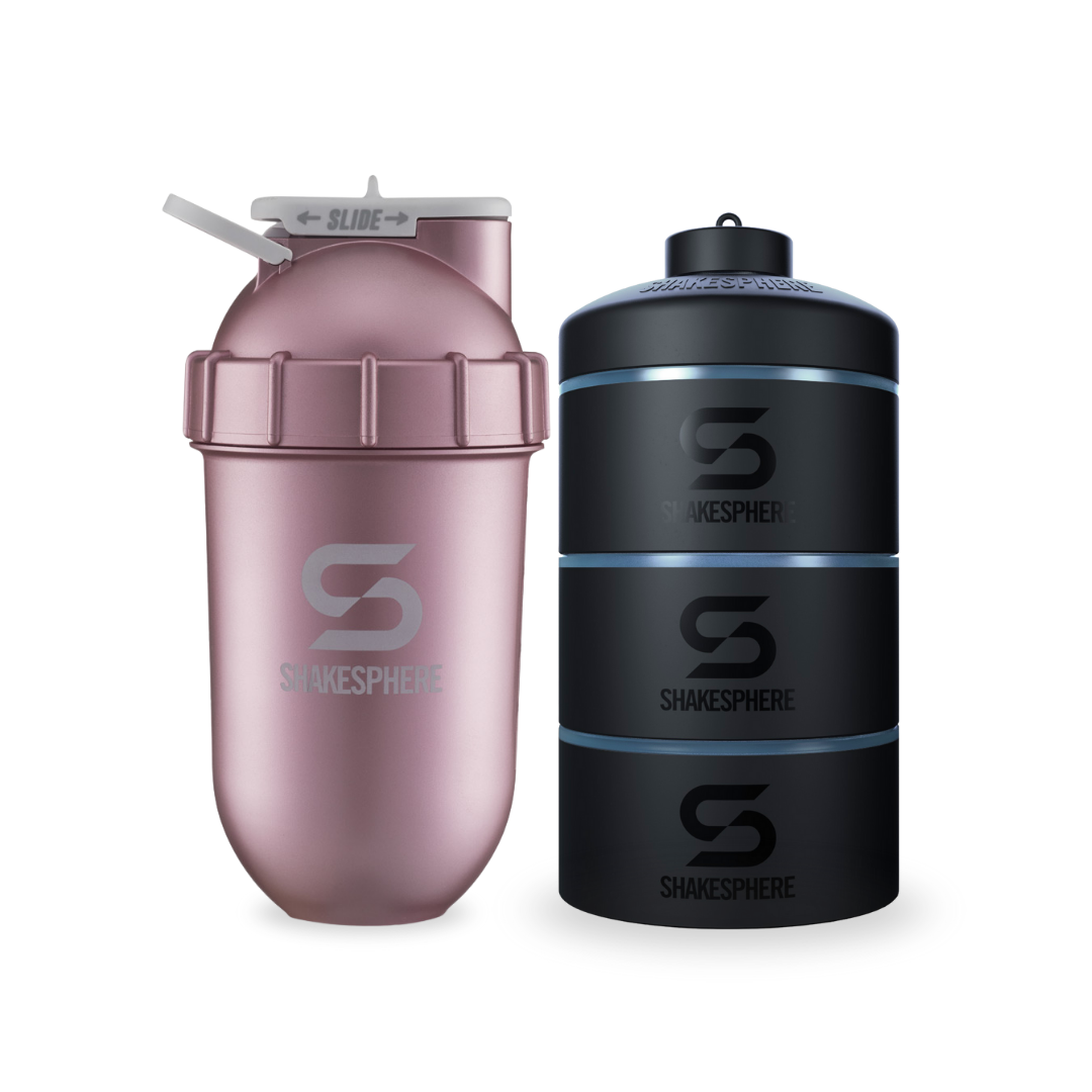 Tumbler ShakeSphere OriginalRose Gold - Embudo Cyan